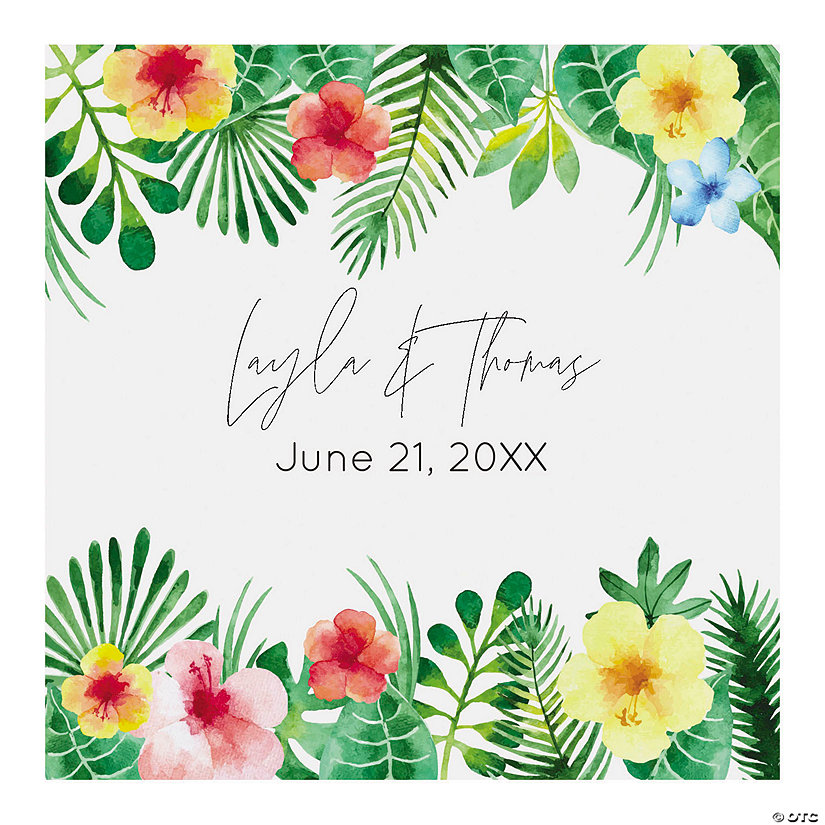 Personalized Tropical Floral Backdrop Banner Image Thumbnail