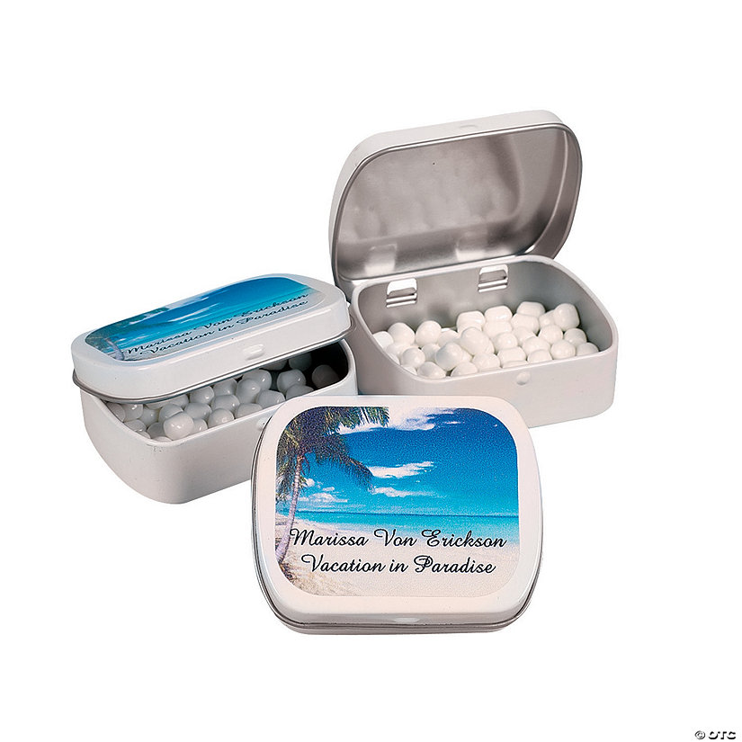 Personalized Tropical Mint Tins with Mints - 24 Pc. Image