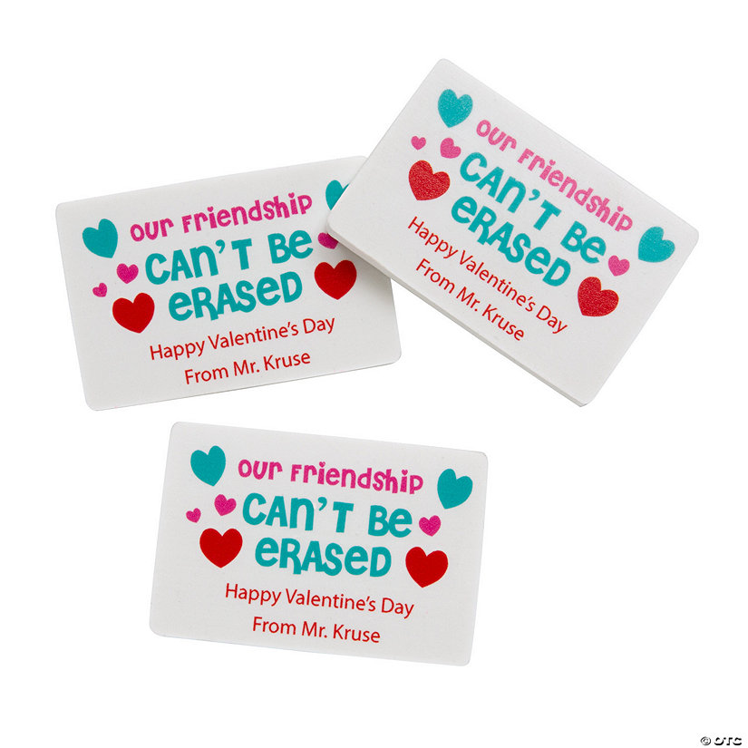 Personalized Valentine Erasers - 24 Pc. Image Thumbnail