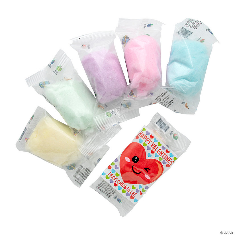 Personalized Valentine&#8217;s Day Cotton Candy Favor Packs - 24 Pc. Image Thumbnail