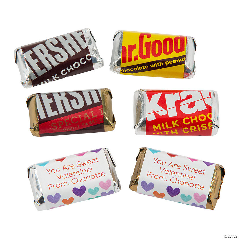 Personalized Valentine&#8217;s Day Mini Candy Bar Labels - 30 Pc. Image Thumbnail