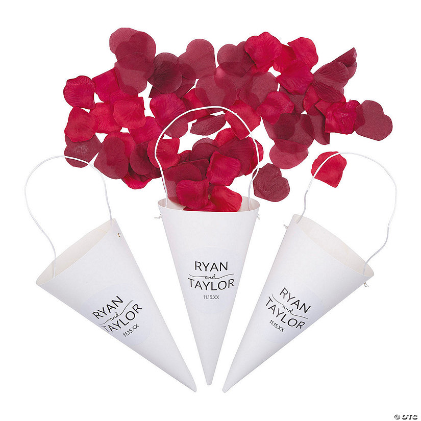 Personalized Wedding Couple Names Confetti Cones - 24 Pc. Image Thumbnail