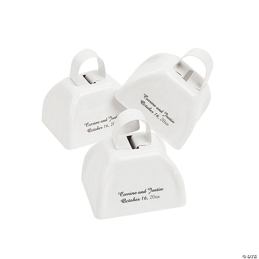Personalized White Cowbells - 12 Pc. Image