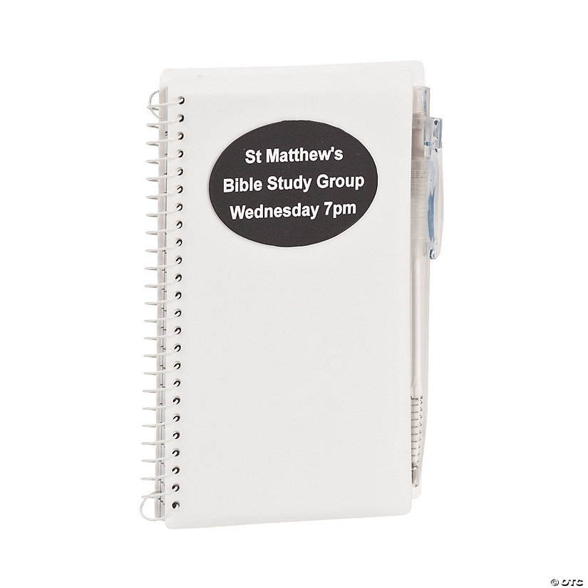 Personalized White Spiral Notebooks with Pens - 12 Pc. Image