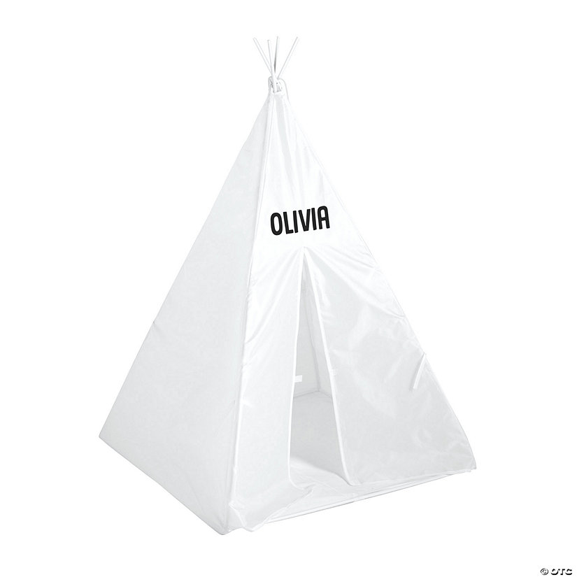 Personalized White Teepee Play Tent Image Thumbnail