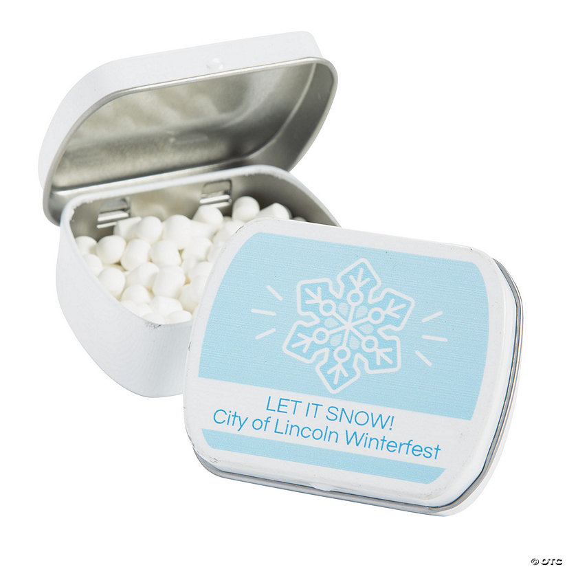 Personalized Winter Mint Tins - 24 Pc. Image Thumbnail