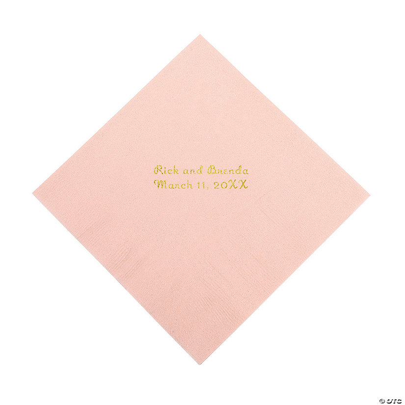 Pink Personalized Napkins with Gold Foil - Luncheon Image