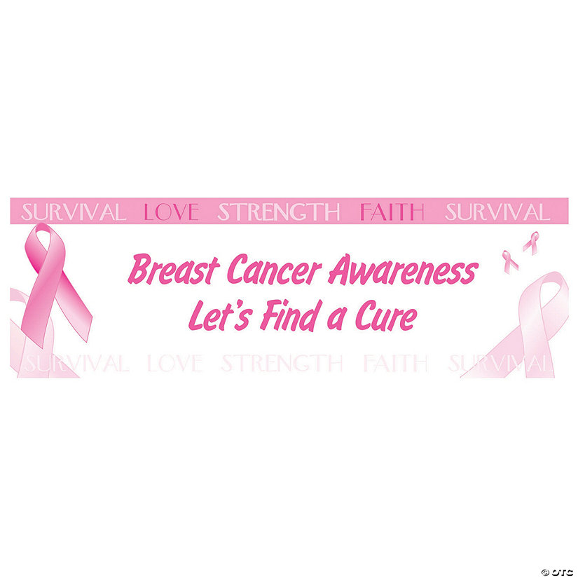 Pink Ribbon Breast Cancer Awareness Custom Banner - Medium Image Thumbnail