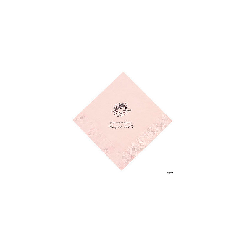 Pink Wedding Personalized Napkins with Silver Foil - Luncheon Image Thumbnail