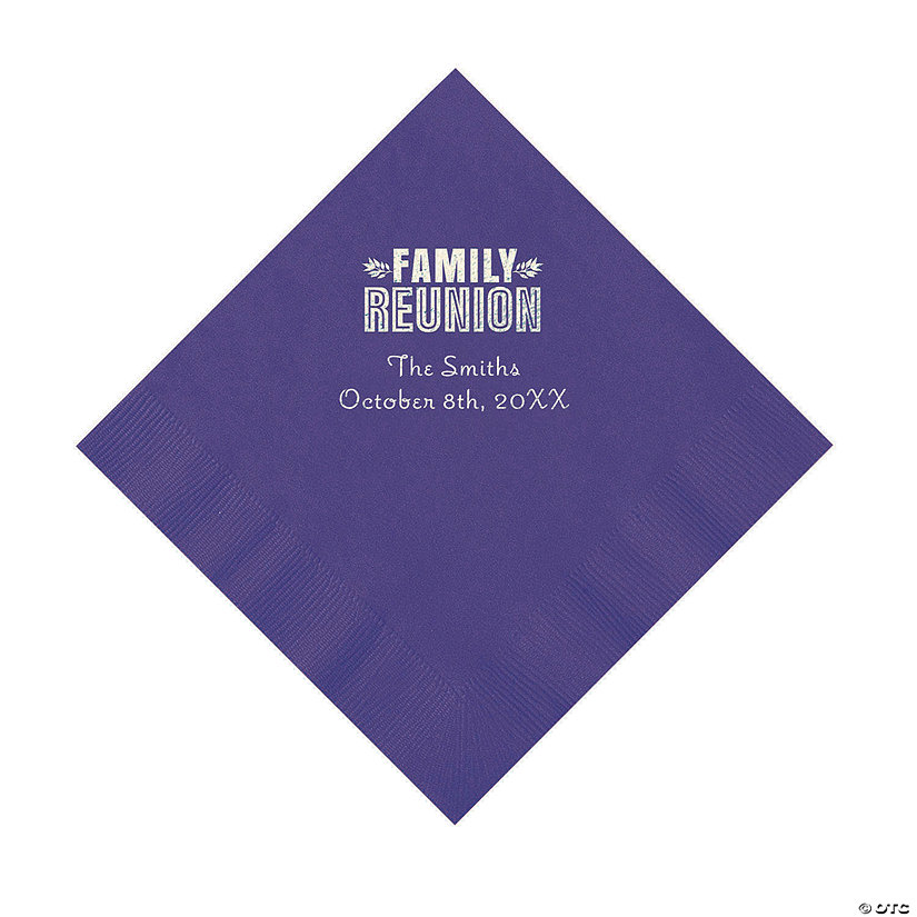 Purple Family Reunion Personalized Napkins with Silver Foil - 50 Pc. Luncheon Image Thumbnail