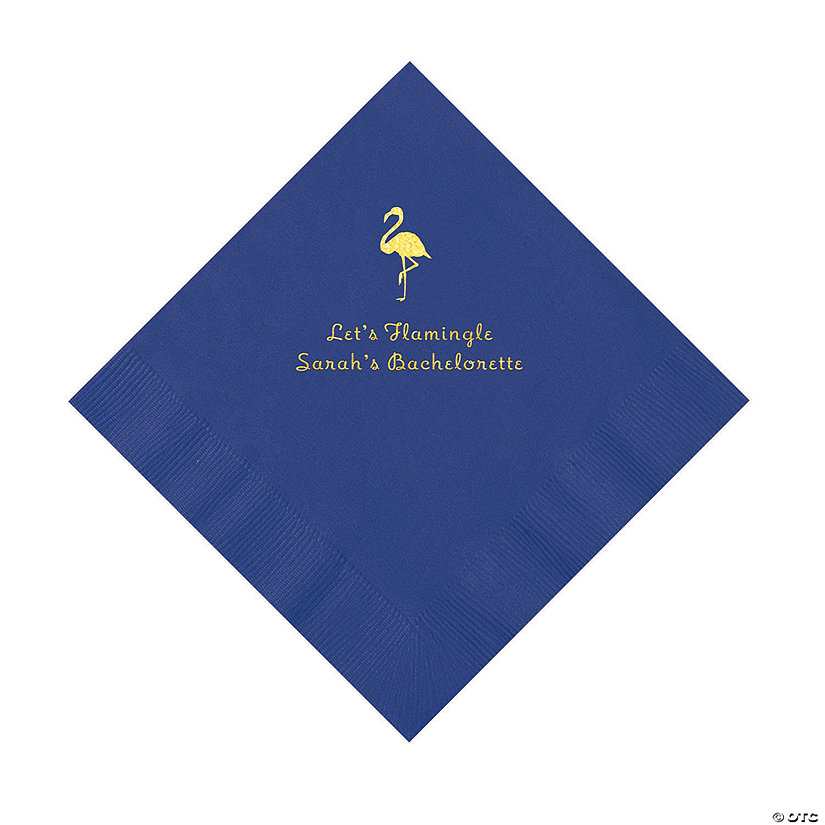 Purple Flamingo Personalized Napkins with Gold Foil - 50 Pc. Luncheon Image Thumbnail