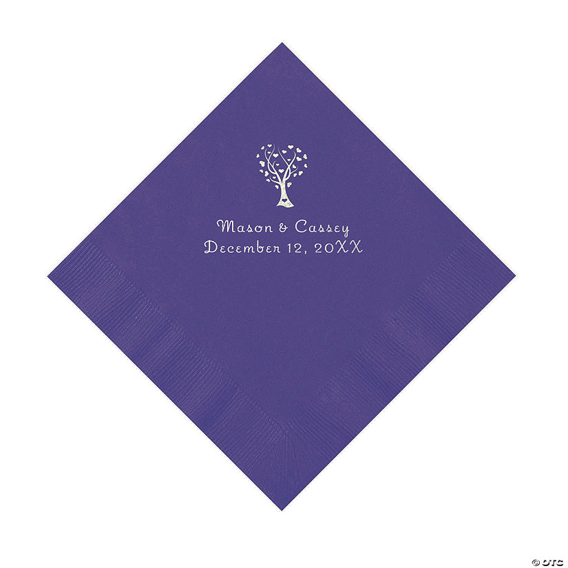 Purple Love Tree Personalized Napkins - 50 Pc. Luncheon Image