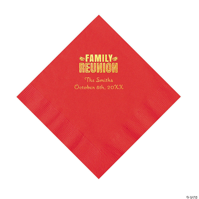 Red Family Reunion Personalized Napkins with Gold Foil - 50 Pc. Luncheon Image Thumbnail