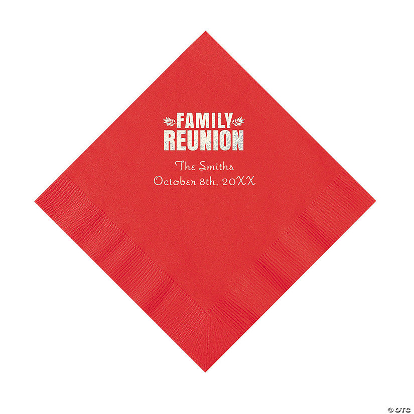 Red Family Reunion Personalized Napkins with Silver Foil - 50 Pc. Luncheon Image Thumbnail