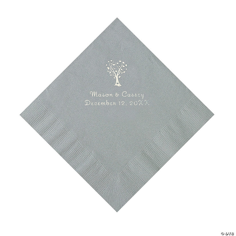 Silver Love Tree Personalized Napkins - 50 Pc. Luncheon Image Thumbnail