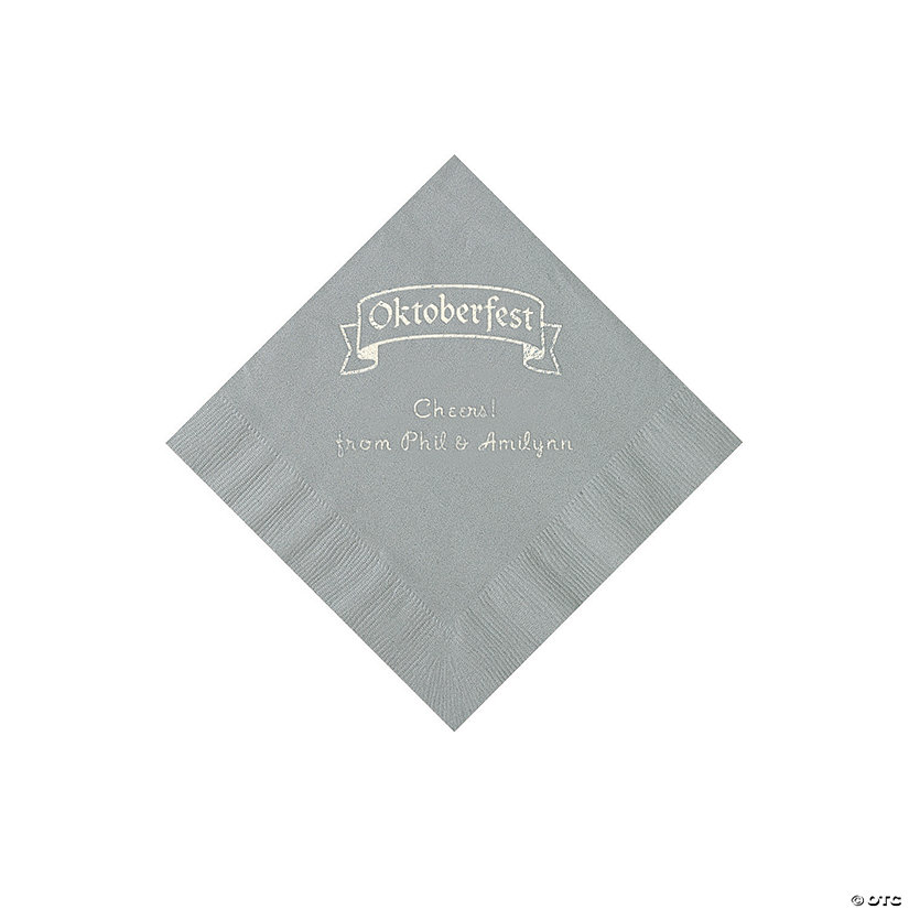 Silver Oktoberfest Personalized Napkins with Silver Foil - 50 Pc. Luncheon Image Thumbnail