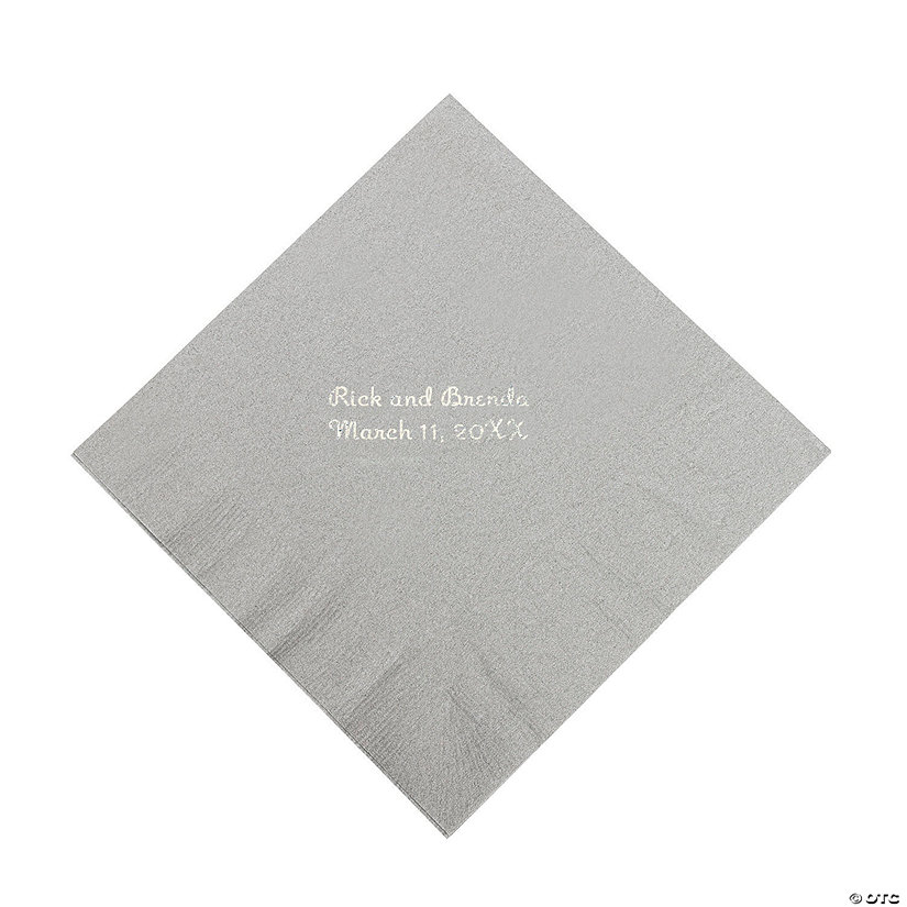 Silver Personalized Napkins with Silver Foil - Luncheon Image