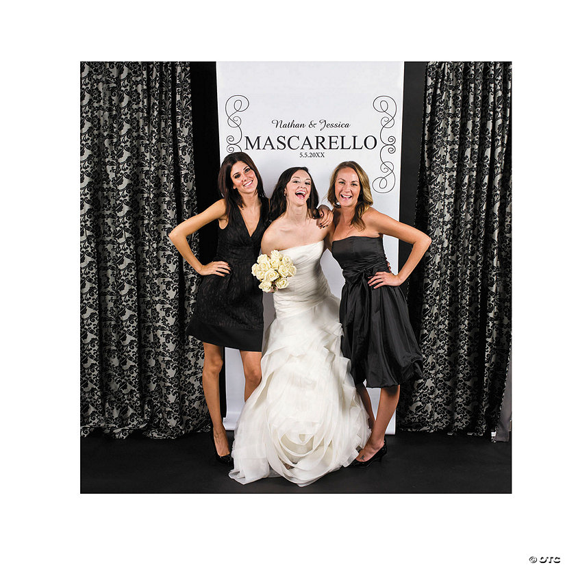 Vertical Scrollwork Photo Booth Backdrop Custom Banner Image Thumbnail