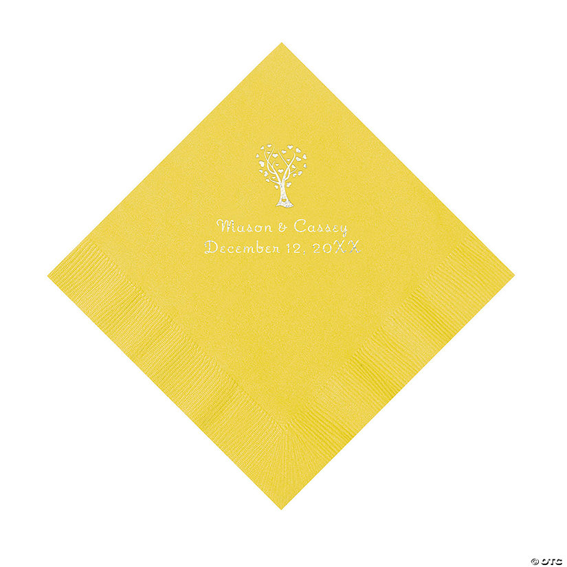 Yellow Love Tree Personalized Napkins - 50 Pc. Luncheon Image