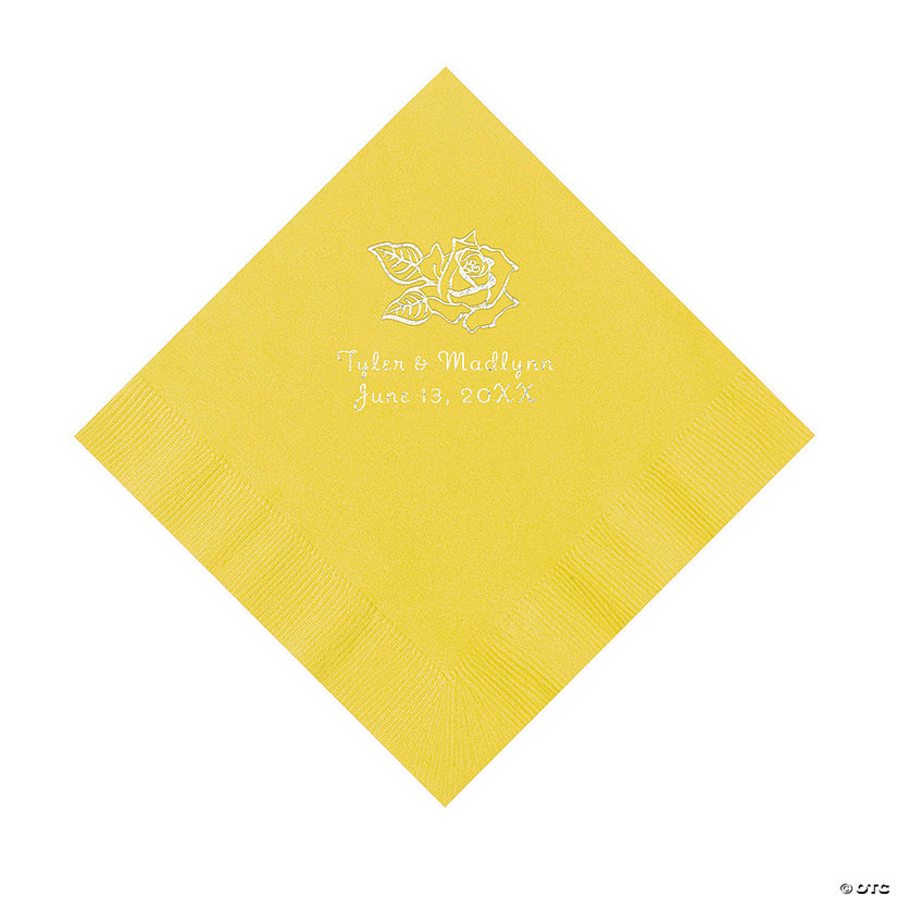 Yellow Rose Personalized Napkins - 50 Pc. Luncheon Image