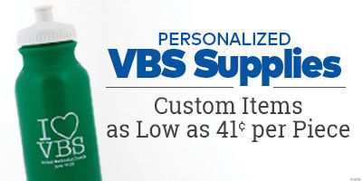 Personalized VBS supplies. Custom items as low as 41 cents per piece