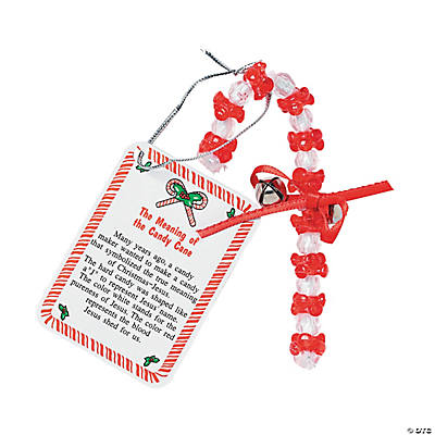 Beaded “The Meaning of the Candy Cane” Christmas Ornament Craft Kit - Makes 12