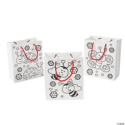 Color Your Own Medium Valentine Love Bug Bags - 12 Pc.