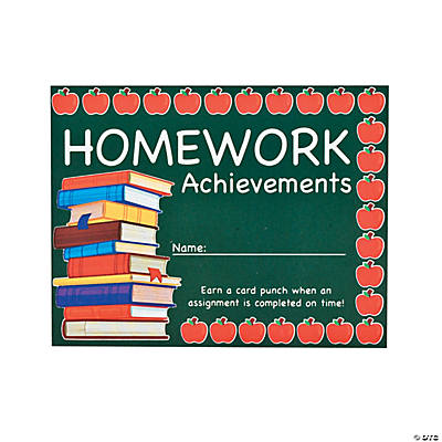 Homework incentive punch cards