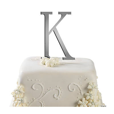 Large Silver “K” Monogram Letter Cake Topper, zOLD_Cake ...
