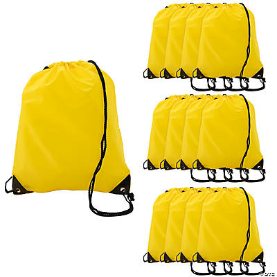 yellow drawstring bags