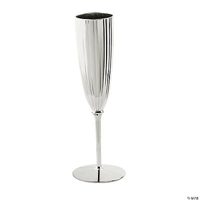 Metallic Plastic Champagne Flutes - 12 Ct.