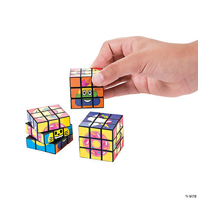 Mini Emoji Puzzle Cubes - 12 Pc.