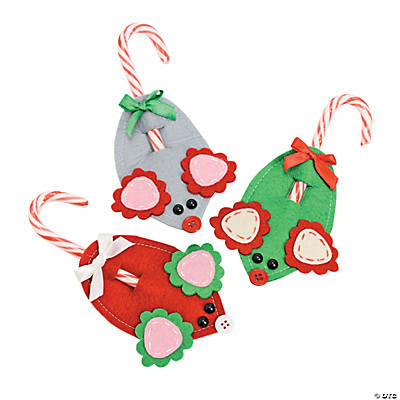 Mouse Candy Cane Holder Christmas Ornaments - Oriental Trading