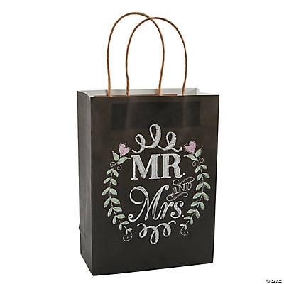 mr and mrs chalkboard wedding kraft bags~13705258