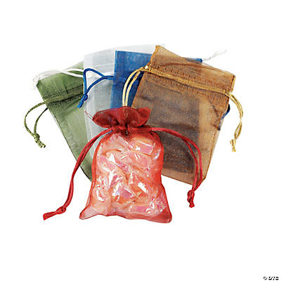 Small Sheer Mesh Drawstring Gift Bags