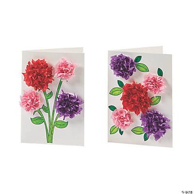 Valentine’s Day Tissue Paper Rose Card Craft Kit - Makes 12