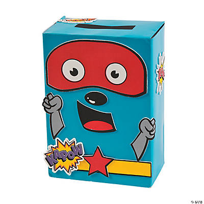 Valentine Superhero Card Box Craft Kit - Oriental Trading - Discontinued