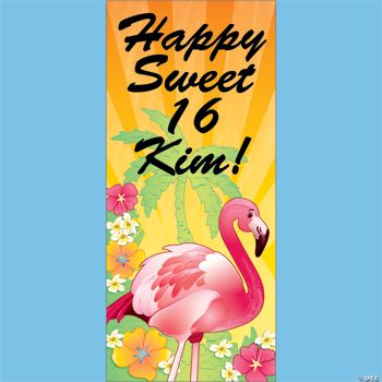 Personalized Flamingo Door Cover