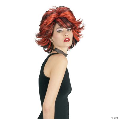 Choppy Red & Black Wig