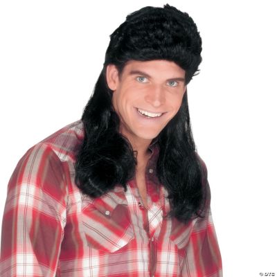 Super Mullet Black Wig