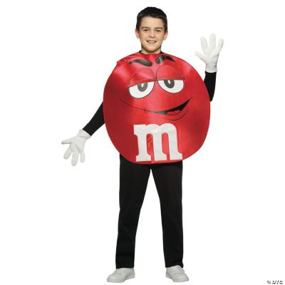 M&M's Character Poncho Red Teen Kid’s Costume