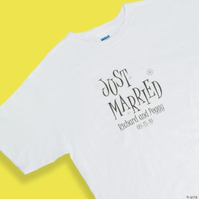 Personalized "Just Married" White T-Shirts