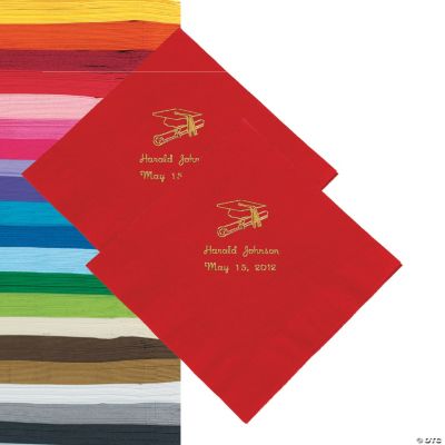 Personalized Graduation Luncheon Napkins - Gold Print