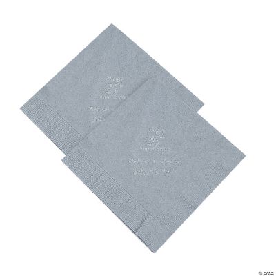 Personalized 25th Anniversary Luncheon Napkins - Silver Print