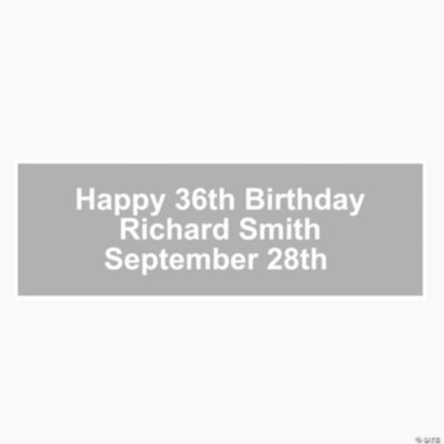 Personalized Solid Metallic Silver Banner
