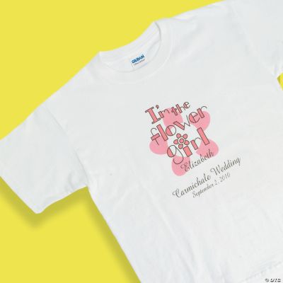 Personalized Flower Girl White T-Shirt