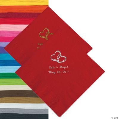 Personalized Two Hearts Napkins