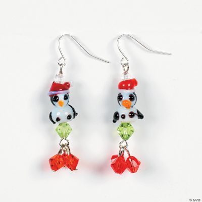 Penguin and Snowman Crystal Earrings Project