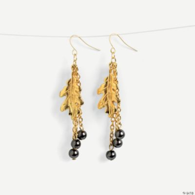 Goldtone Leaf Dangle Earrings
