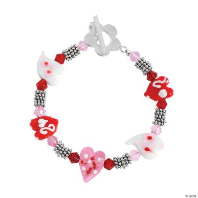 Funky Heart Lampwork Bead Bracelet